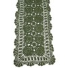 KEPSWET Cotton Handmade Crochet Lace Table Runner Olive Green Rectangle
