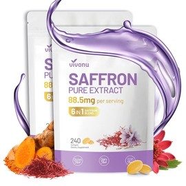 VivoNu Saffron Pure Extract – Boosts Energy & Mood, Supports Metabolism & Cardiovascular Health | 240 Capsules per Bag, Plant-Based Wellness Formula