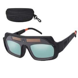 True Color Solar Auto Darkening Welding Goggles, Safety Protective Welding Glasses Mask Helmet Eyes Goggles Mask (Goggle+Storage Case)