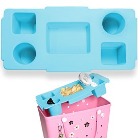 ZYTONGMAO ZYTONGMAO Tote Topper Tray Accessories for Bogg Bag Large Only C Waterproof EVA Table Top Organizer Lid with Cup Holder, Snack, Phone & Drink Holders for Beach, Pool, Picnic, Travel (Sky Blue)