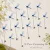 12-Pack Blue Dragonfly Garden Decorations – Realistic Clip-On Outdoor Accents