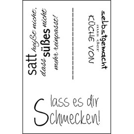 Efco Stempel Clear lass es dir schmecken!, transparent, A7/ 74 x 105 mm, 3-teilig