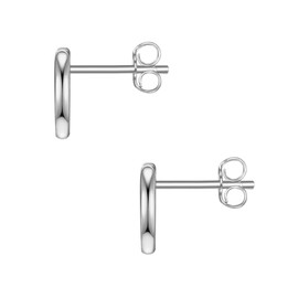 Glanzstücke München Women's Stud Earrings Heart Sterling Silver Earrings Heart Shape Ear Jewellery Women Teenagers, Silver