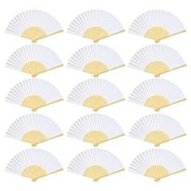 Pack of 30 Fans cnomg Painting Fans Plain DIY Folding White