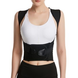 [TULN] 猫背矯正ベルト メンズ レディース 瞬時猫背矯正 通気性拔群 自由調整 男女兼用 猫背ベルト 姿勢サポーター 背筋 背中サポートベルト 姿勢改善 高弾性 装着簡単 (ブラック,M)