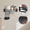 Microwave Shelf Wall Mount,Microwave Wall Shelf with 5 Hooks and
