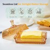 6'' Champagne Glass Butter Dish with Lid for Countertop Kitchen