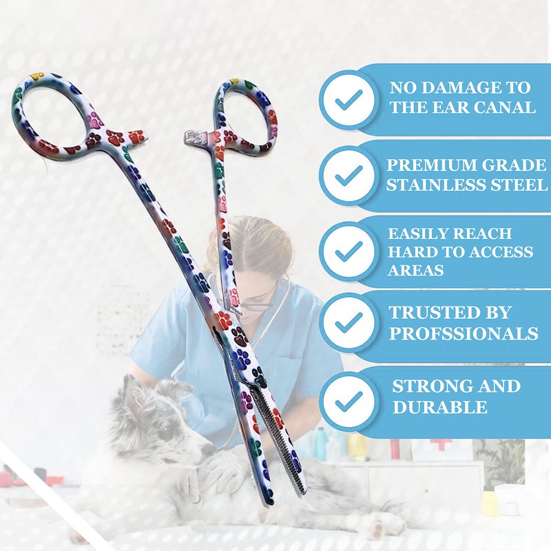 Dog Pet Ear/Nose Hair Puller Grooming Hemostat Locking Forceps Pliers,