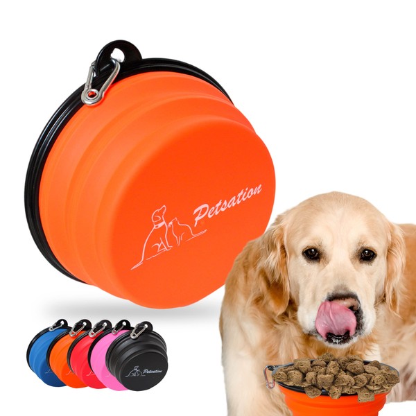 PETSATION Foldable Dog Bowl for On the Go [The Original]