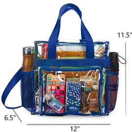 SP HOME GOODS Stadium Approved Clear lunch Bag (Large) with Adjustable Strap, Front Storage Compartment, and Mesh Pockets…