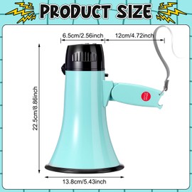 Kingdder Portable Megaphone Speaker 25 Watt Power Handheld Speaker Outdoor 240 Second Recording Alarm for Trainers, Soccer, Baseball, and Teachers