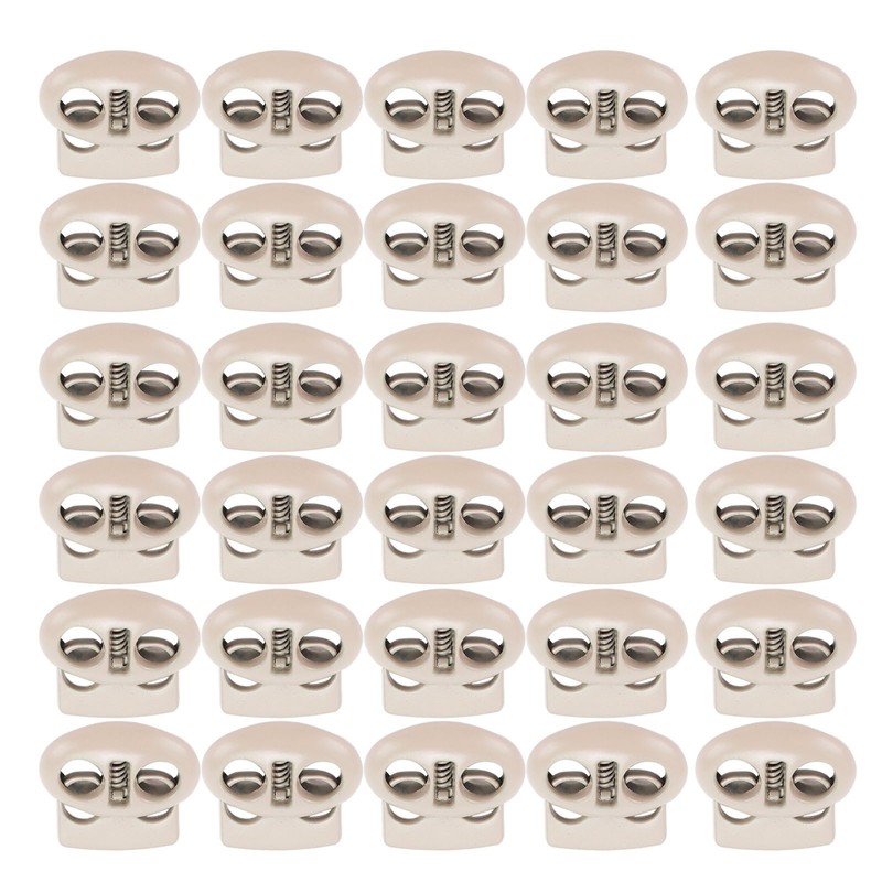 30PCS Metal Cord Locks End Spring Stop Toggle Stoppers Rustproof