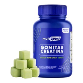 Multisport Gomitas de Creatina Monohidratada de Alta Pureza, 5g por porción | Sabor Manzana Verde - 60 Gomitas