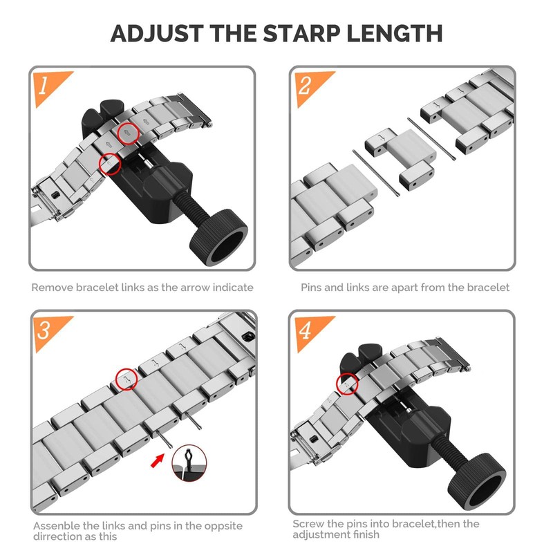 synsing 26mm Titanium Metal Quick Release WatchBand Compatible for Fenix