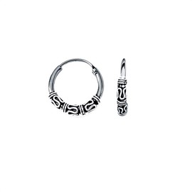 NKlaus Silver Pair of 925 Sterling Silver Earrings Celtic Hoop Earrings Gothic Celtic Ear Piercing 18 mm 5043, Sterling Silver, No Gemstone