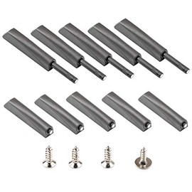 Magnetic Push Open Latches for Cabinet Doors 10 Pack Dark Grey Recessed Cabinet Doors Push to Open Cabinet Hardware Kitchen Push Touch Release Latches