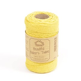 EVERLASTO 100m Solid Cotton Bakers Twine Spools Daffodil Yellow 2mm