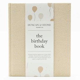 Libro de recuerdos de cumpleaños - Elegante diario de cumpleaños - Diario de bebé para registrar hitos, fotos, cartas y más - Regalo de recuerdos de bebé para padres (80 páginas)