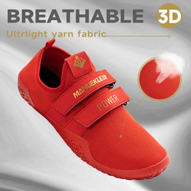 M MANUEKLEAR Men's Weightlifting Shoes - Deadlift, Squat & Cross-Training - Deep Red, Size 7.5