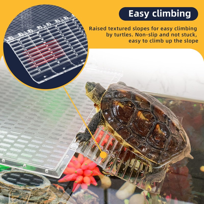 Easy Mount Turtle Basking Platform with Adjustable Hanging Ramp 13.8x7.9