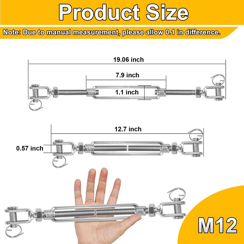 Lsqurel Turnbuckle 304 Stainless Steel Shade Sail Hardware Heavy Duty