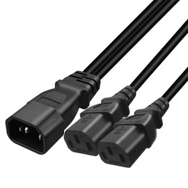 Strhowill (5Packs) c14 to 2X c13 y Splitter Power Cord(1ft/30cm),C14 Splitter,Power Cable UPS Server Y Splitter