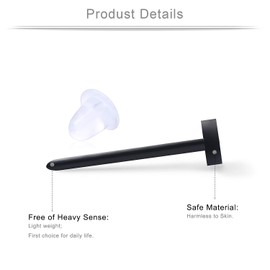 Ruifan 20G Flexible Bioplast Black PVC Plastic Blank Ear Nose Pin Bone Stud Nickel Free Earrings Piercing Retainers 3mm Flat 10PCS