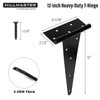 HILLMASTER 12 Inch T-Strap Heavy Duty Shed Door Hinges Gate