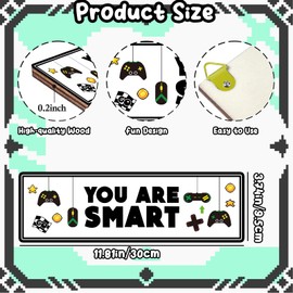 Motivational Wall Art Decor Inspirational Game Wood Signs Wooden Motivational Quote Gaming Controller Pattern Wall Decor for Game Room Playroom Bedroom Home Decor Gifts