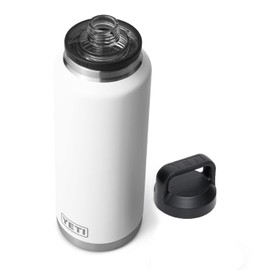 YETI Rambler 46 oz Bottle, Leakproof, Vacuum Insulated, Stainless Steel with Chug Cap, White