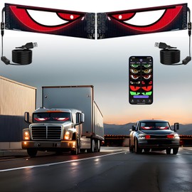 2PCS Devil Eyes Light for Windshield & Truck, 23.62inx4.72in Programmable LED Display for Car Windows - Flexible Waterproof Dynamic Eyes with Bluetooth App Control, Suitable for Cars and Trucks
