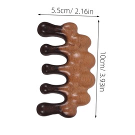 FRCOLOR Portable Wooden Massage Comb for Women Wide Tooth Detangler with No Static Lightweight Natural Scalp and Hair Brush for Stress Relief and Comfortable Use