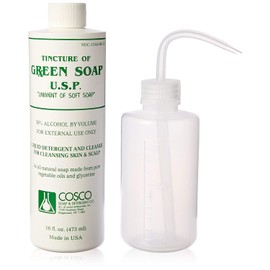 Cosco Tattoo Green Soap 16oz with Squeeze Bottle - Professional Tattoo & Piercing Cleaning Soap, Skin Prep Solution