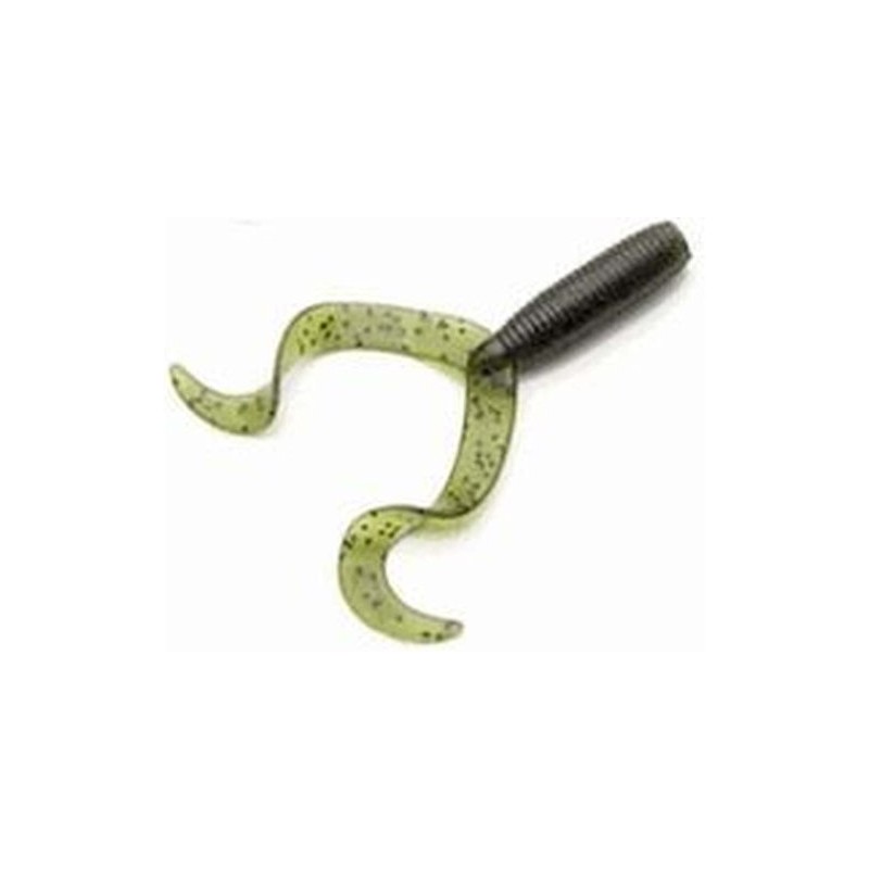 Yamamoto 4" Double Tail GRUB Cinnamon W/Black & Purple Flake