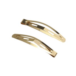 MAHAVIMOKSA 20pcs KC Gold Barrettes Women Metal Snap Hair Clips for DIY Craft (Slim Oval 60x12mm)