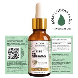 Aceite de Orégano Salvaje Orgánico 100% natural | 80% Carvacrol (1, 30 ml)