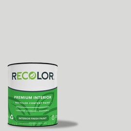 RECOLOR Eco-Friendly Interior Premium Latex Paint for Walls, Furniture and Rooms w/Eggshell Finish, 1 Quart, Fog