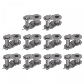 uxcell 10Pcs #35 Chain Offset Half Link Roller, 3/8" Pitch Carbon Steel, Standard Chain End Connector Split Links for 06C Chain