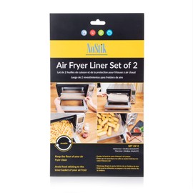 Vitinni No Stik Reusable Air Fryer Liners | Air Fryer Accessories | 2pcs | Cut to Size | Compatible with All Air Fryer Models | Round Shape | Brown | Made in Belgium (Rectangular Shape)