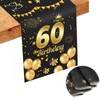 60th Birthday Table Runner, Black Gold Party Birthday Table RunnerTablecloth