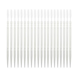 LBY Plastic Toothpicks Home Teeth Cleaning Tool,Brush and Flat Rhombus Double-Ended Toothpick,Interdental Toothpicks, 2 Way Toothpick,Plastic White(Pack of 500)