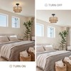 12.6'' Boho Light Fixtures Ceiling Mount, Coastal Hemp rope Semi