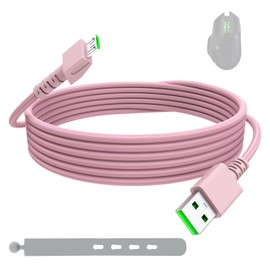 Replacement Wireles Mouse Charging Cable Micro USB Charger Cord Compatible with Razer Naga Pro 20000 DPI,Razer Viper Ultimate,Basilisk Snake Ultimate,DeathAdder V2 Pro/Basilisk Ultimate Mouse (Pink)