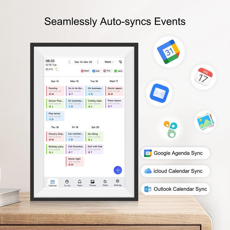 Fotocube 10.1" Digital Calendar Wall Planner Chore Charts and To