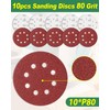 Bolatus 10Pcs 125mm Sanding Discs 80 Grits, 5 Inch 8