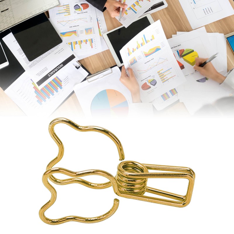 100pcs Binder Clip Hollow Cartoon Bear Long Tail Metal Paper