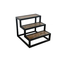 Design 59 Hardwood Three Step Stool for Adults and Kids, Bed Stepstool with Anti-Slip Bottom, Heavy Duty for Kitchen, Bathroom, Bedside Step Stool, Wooden Step Stairs 350 lbs Capacity