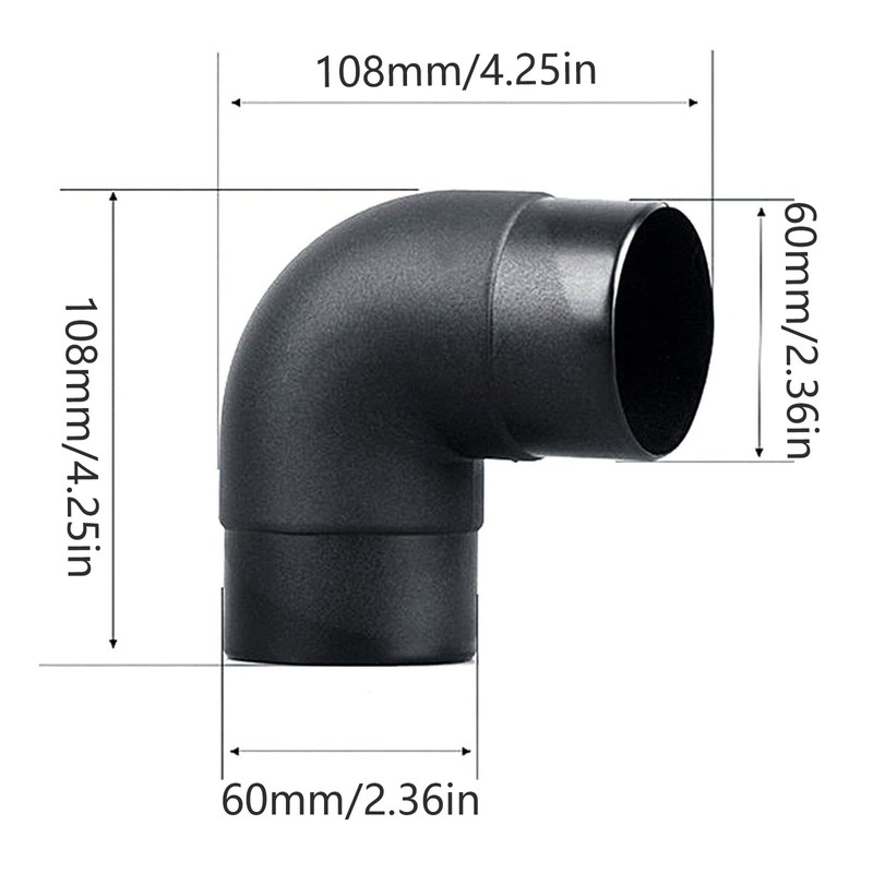 Tokenhigh 60mm Car Air Heater Ducting Pipe Outlet, L Shape