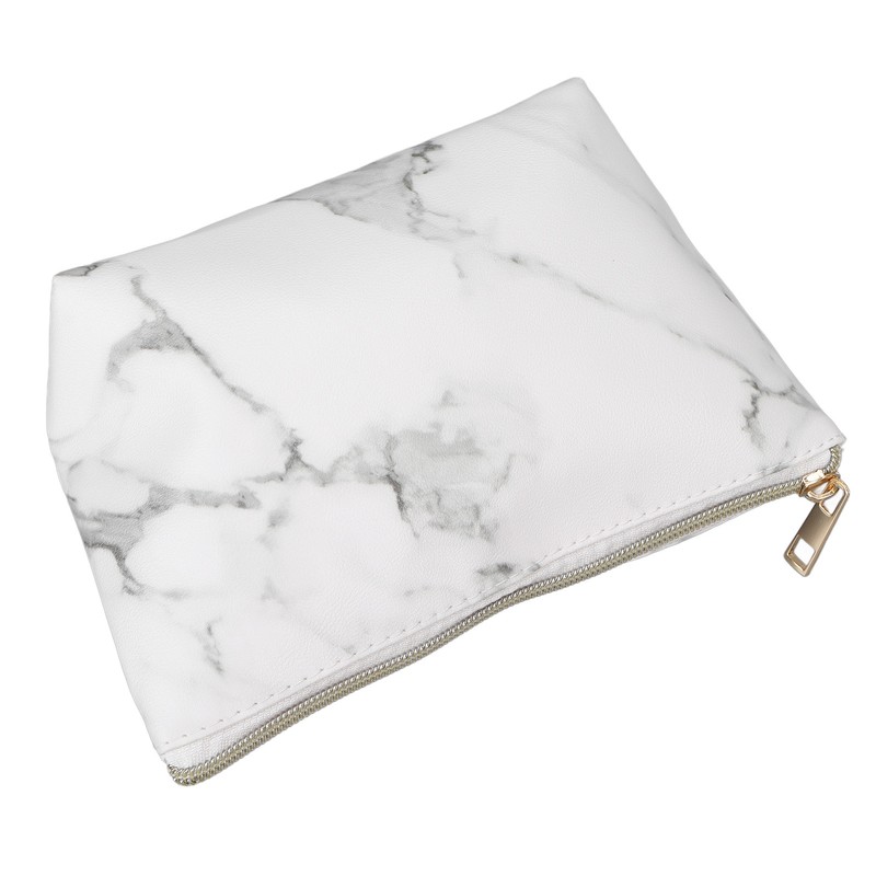 3Pcs Women Cosmetic Bag Marble Print Makeup Case Storage Handbag