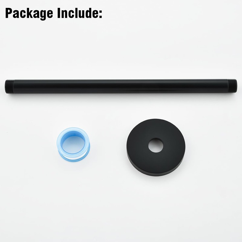 RANDOM Shower Arm with Flange,12 Inches Ceiling Mount Shower Head